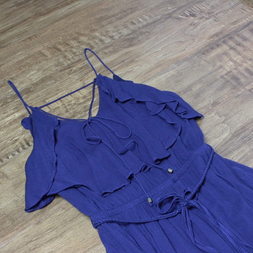Navy Ruffle Dress - Picture 5 of 6